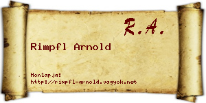 Rimpfl Arnold névjegykártya